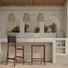 Stołek barowy drewniany - Boho Bali Design - skóra - Recia image 7