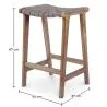 Stołek barowy drewniany - Boho Bali Design - skóra - Recia image 7