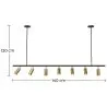 Lampa sufitowa szynowa - 7 regulowanych złotych reflektorów - 140CM image 7