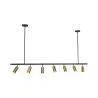 Lampa sufitowa szynowa - 7 regulowanych złotych reflektorów - 140CM image 7