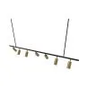 Lampa sufitowa szynowa - 7 regulowanych złotych reflektorów - 140CM image 7