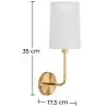 Lampa Ścienna - Złota z Abażurem z Tkaniny - Miu image 7