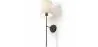 Lampa Ścienna - Czarna z Abażurem z Tkaniny - Dena image 7