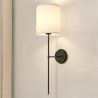 Lampa Ścienna - Czarna z Abażurem z Tkaniny - Dena image 7