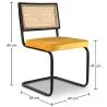 Stół jadalniany 150cm i 6 krzeseł rattanowych - Aksamitna tapicerka - Puila image 7