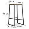 Stołek barowy - Industrial Design - Wood & Metal - 76cm - Big Boy image 7