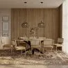 Drewniany stół jadalny w stylu industrialnym (200cm) i 8 krzeseł rattanowych - tapicerowanych aksamitem - Martha image 7