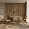 Zestaw drewniany stół jadalny (220cm) i 8 krzeseł rattanowych - aksamitna tapicerka - Martha image 7