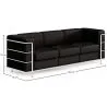 Sofa trzyosobowa - Obita eko-skórą - Lecur image 7