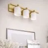 Postarzana złota lampa ścienno-sufitowa - Aplik trzy-punktowy - Fioletowy image 7
