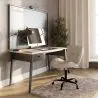 Krzesło biurowe na kółkach - Obrotowe krzesło biurowe - Tapicerowane tkaniną bouclé - Czarna konstrukcja Wito image 7