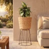 Okrągły Doniczka podłogowa - Styl Boho - 65 CM - Firna image 7