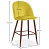 Stołek z aksamitną tapicerką - Scandinavian Design - 66cm - Evelyne image 7