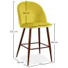 Stołek z aksamitną tapicerką - Scandinavian Design - 66cm - Evelyne image 7
