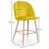 Stołek z aksamitną tapicerką - Skandynawski design - 66cm - Evelyne image 7