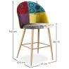 Patchworkowy stołek tapicerowany - styl skandynawski - 66cm - Evelyne image 7