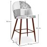 Patchworkowy taboret - styl skandynawski - czarno-biały - 66cm - Evelyne image 7