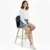 Patchworkowy taboret tapicerowany - styl skandynawski - 66cm - Evelyne image 7