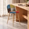 Patchworkowy taboret tapicerowany - styl skandynawski - 66cm - Evelyne image 7