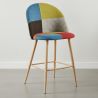 Patchworkowy taboret tapicerowany - styl skandynawski - 66cm - Evelyne image 7