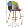 Patchworkowy taboret tapicerowany - styl skandynawski - 66cm - Evelyne image 7