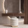 Okrągły Puf Tapicerowany Tkaniną Bouclé - Gereth image 7