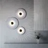 Lampa Ścienna Aplikacja Kwiat w Białym i Złotym Metalu - 40CM image 7