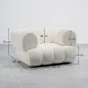 Fotel Tapicerowany Tkaniną Bouclé - Nowoczesny Styl - Zakrzywiony Teddy image 7