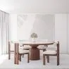Okrągły Zestaw Jadalniany z 6 Drewnianymi Krzesłami - Minimalistyczny Design - Ivette image 7