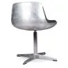 Krzesło do salonu - Designerskie krzesło - Skóra i metal - Koniak image 7