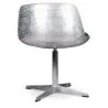 Krzesło do salonu - Designerskie krzesło - Skóra i metal - Koniak image 7
