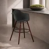 Hoker Barowy z Aksamitu - Skandynawski Design i Ciemne Drewniane Nogi - Nordika image 7