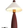 Lampa stołowa z drewnianą podstawą i białym cementowym kloszem - Ambiana image 7
