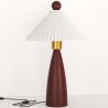 Lampa stołowa z drewnianą podstawą i białym cementowym kloszem - Ambiana image 7