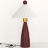 Lampa stołowa z drewnianą podstawą i białym cementowym kloszem - Ambiana image 7