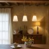 Lampa Wisząca Sufitowa z Metalu w Kolorze Postarzanego Złota z 3 Abażurami – Bubles image 7