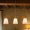 Lampa Wisząca Sufitowa z Metalu w Kolorze Postarzanego Złota z 3 Abażurami – Bubles image 7