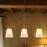 Lampa Wisząca Sufitowa z Metalu w Kolorze Postarzanego Złota z 3 Abażurami – Bubles image 7