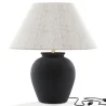 Lampa Stołowa Vintage - Podstawa Ceramiczna i Abażur z Tkaniny - Luno image 7