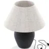 Lampa Stołowa Vintage - Podstawa Ceramiczna i Abażur z Tkaniny - Luno image 7