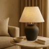 Lampa Stołowa Vintage - Podstawa Ceramiczna i Abażur z Tkaniny - Luno image 7