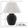 Lampa Stołowa Vintage - Podstawa Ceramiczna i Abażur z Tkaniny - Luno image 7