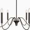 Lampa wisząca metalowa w stylu żyrandola matowa czarna – 6 ramion - Lumella image 7