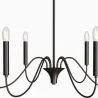 Lampa wisząca metalowa w stylu żyrandola matowa czarna – 6 ramion - Lumella image 7
