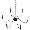 Lampa wisząca metalowa w stylu żyrandola matowa czarna – 6 ramion - Lumella image 7