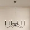 Lampa wisząca metalowa w stylu żyrandola matowa czarna – 6 ramion - Lumella image 7