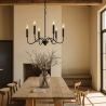Lampa wisząca metalowa w stylu żyrandola matowa czarna – 6 ramion - Lumella image 7