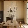 Lampa wisząca metalowa w stylu żyrandola matowa czarna – 6 ramion - Lumella image 7