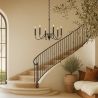 Lampa wisząca metalowa w stylu żyrandola matowa czarna – 6 ramion - Lumella image 7