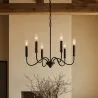 Lampa wisząca metalowa w stylu żyrandola matowa czarna – 6 ramion - Lumella image 7
